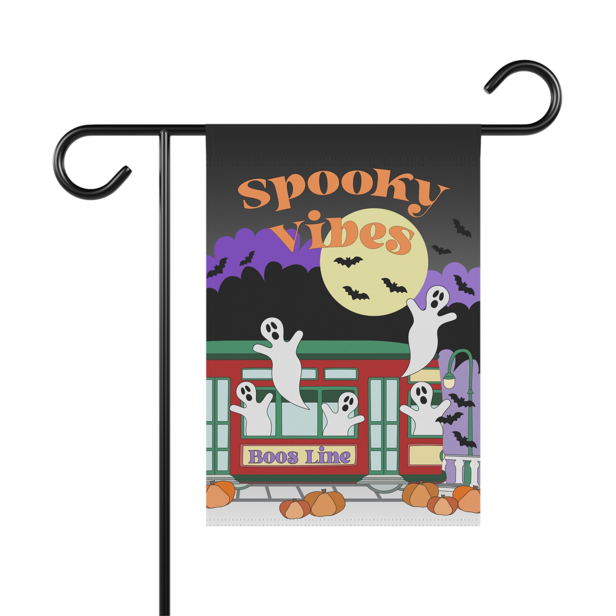 Spooky Vibes Streetcar – Garden & House Banner (New Orleans Halloween)