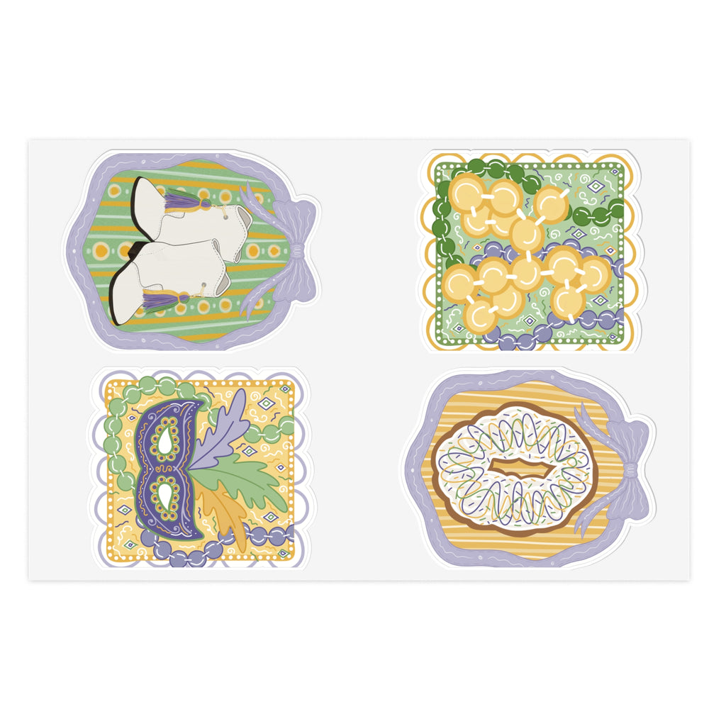 Mardi Gras Sticker Sheet — Cute Pastel carnival Decorative Stickers