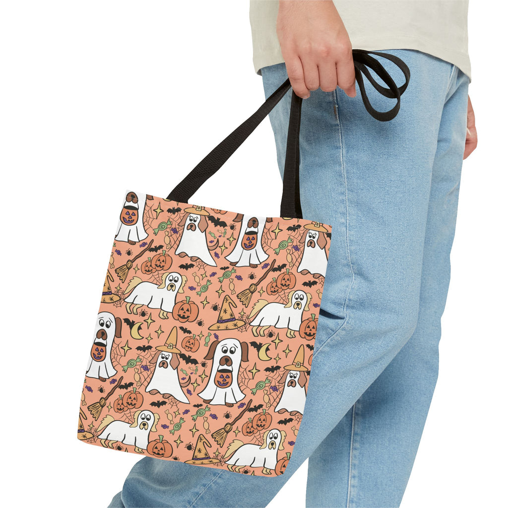 Halloween Dog Lover Tote Bag, Spooky Season Bag, Cute Canine Tote, Gifts for Dog Owners, Halloween Theme Bag