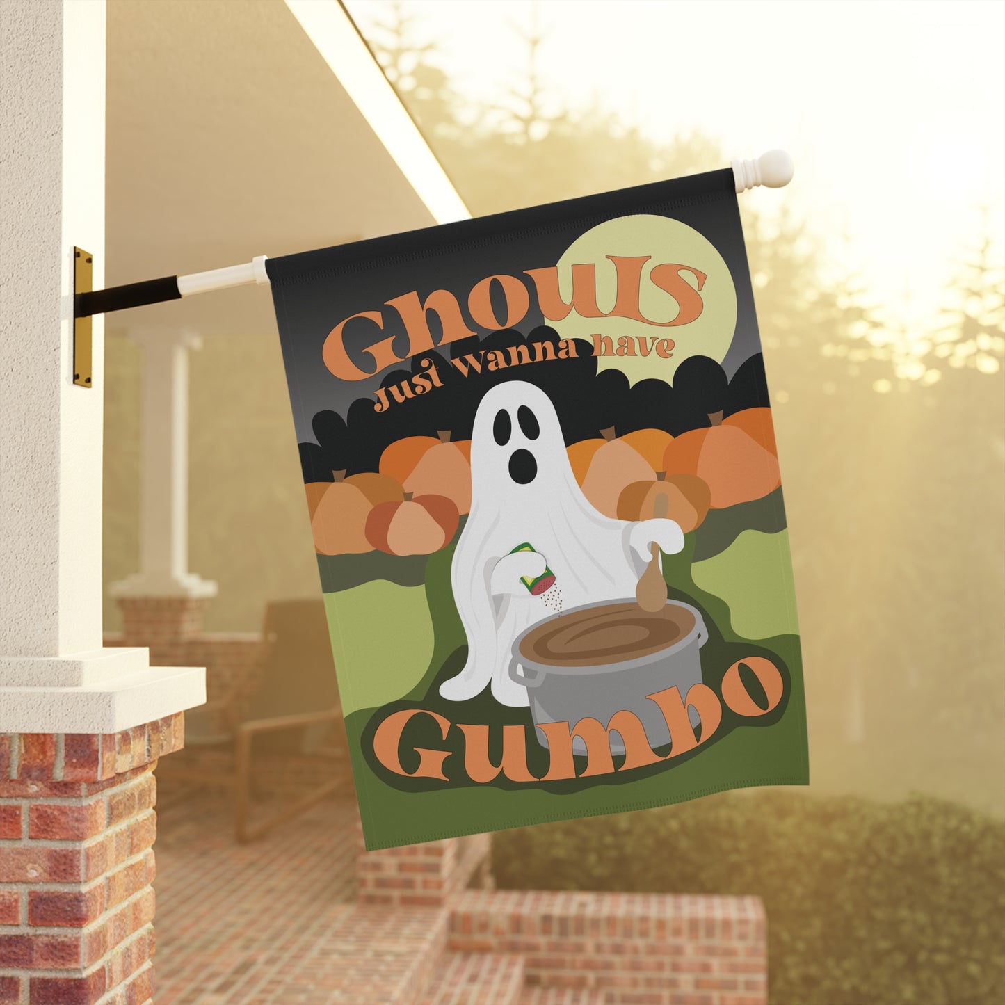 Ghouls Just Wanna Have Gumbo - Garden & House Banner - food - southern food - halloween - New Orleans - NOLA