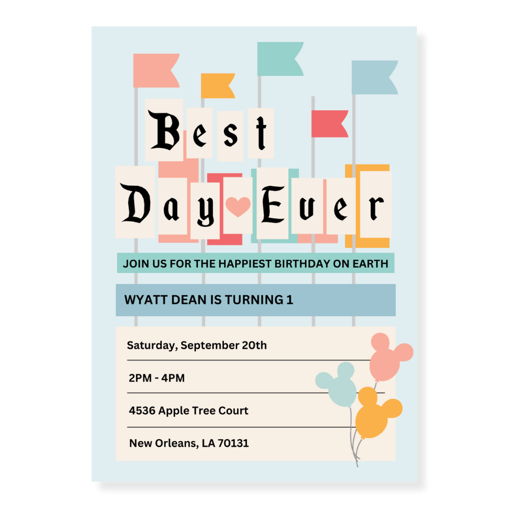 Best Day Ever Birthday Invitation - Canva Template