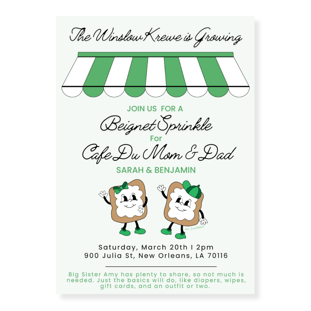 Beignet Sprinkle Invitation - Canva Template
