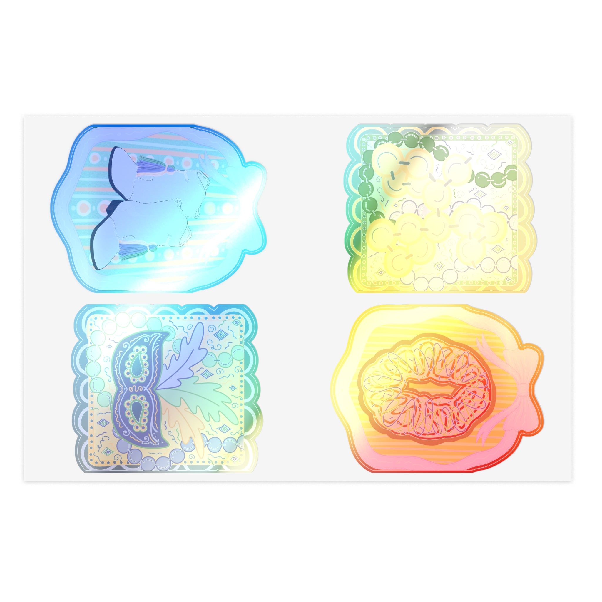 Mardi Gras Sticker Sheet — Cute Pastel carnival Decorative Stickers