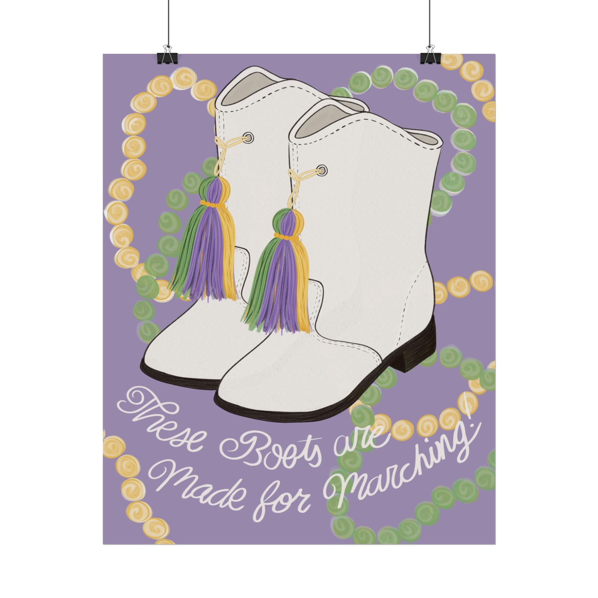 Mardi Gras Parade Boots rolled poster | These Boots Are Made for Marching poster