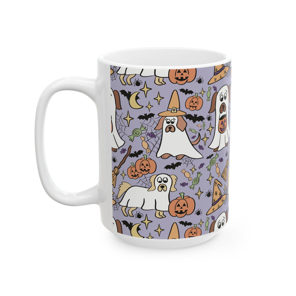 Adorable Halloween Dog Ceramic Mug, Cute Ghostly Dogs on Purple, Halloween Decor, Dog Lover Gift, Spooky Season Mug, Trick or Treat [...]