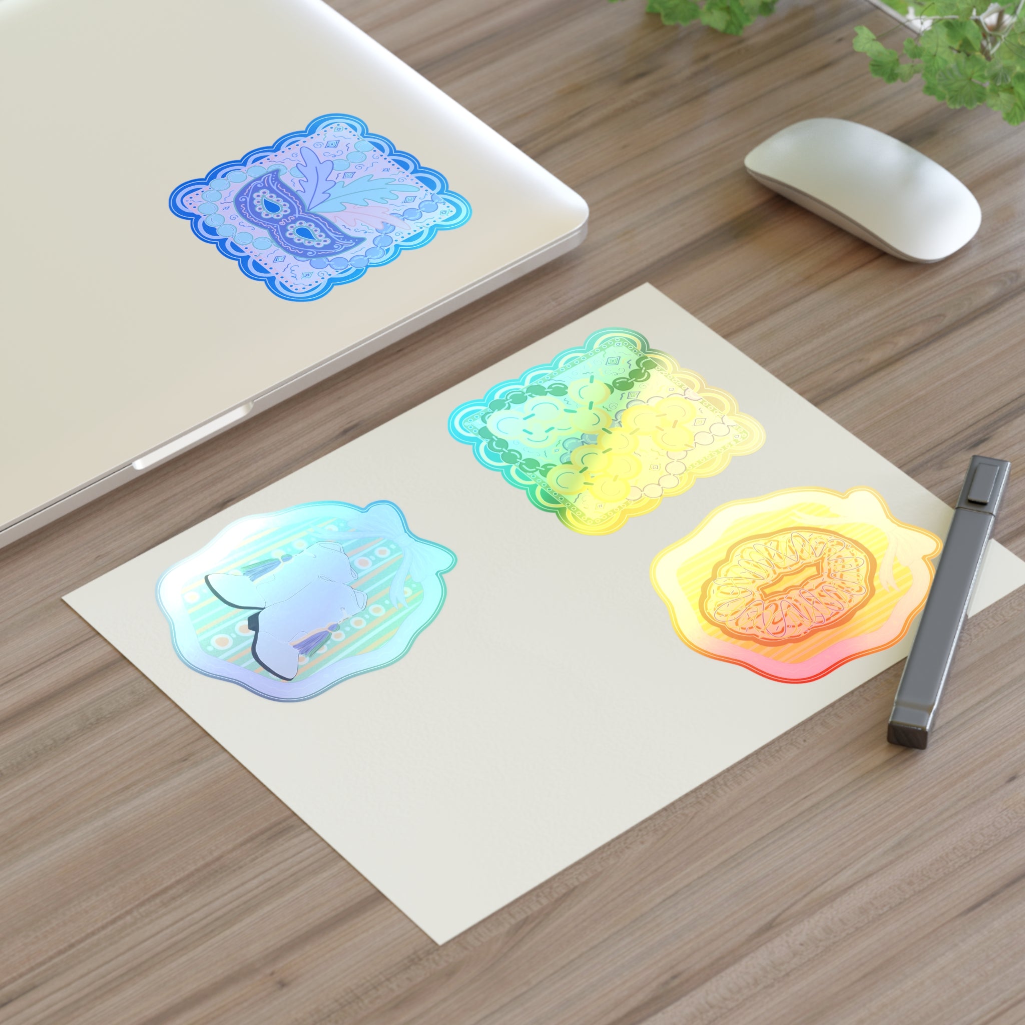 Mardi Gras Sticker Sheet — Cute Pastel carnival Decorative Stickers