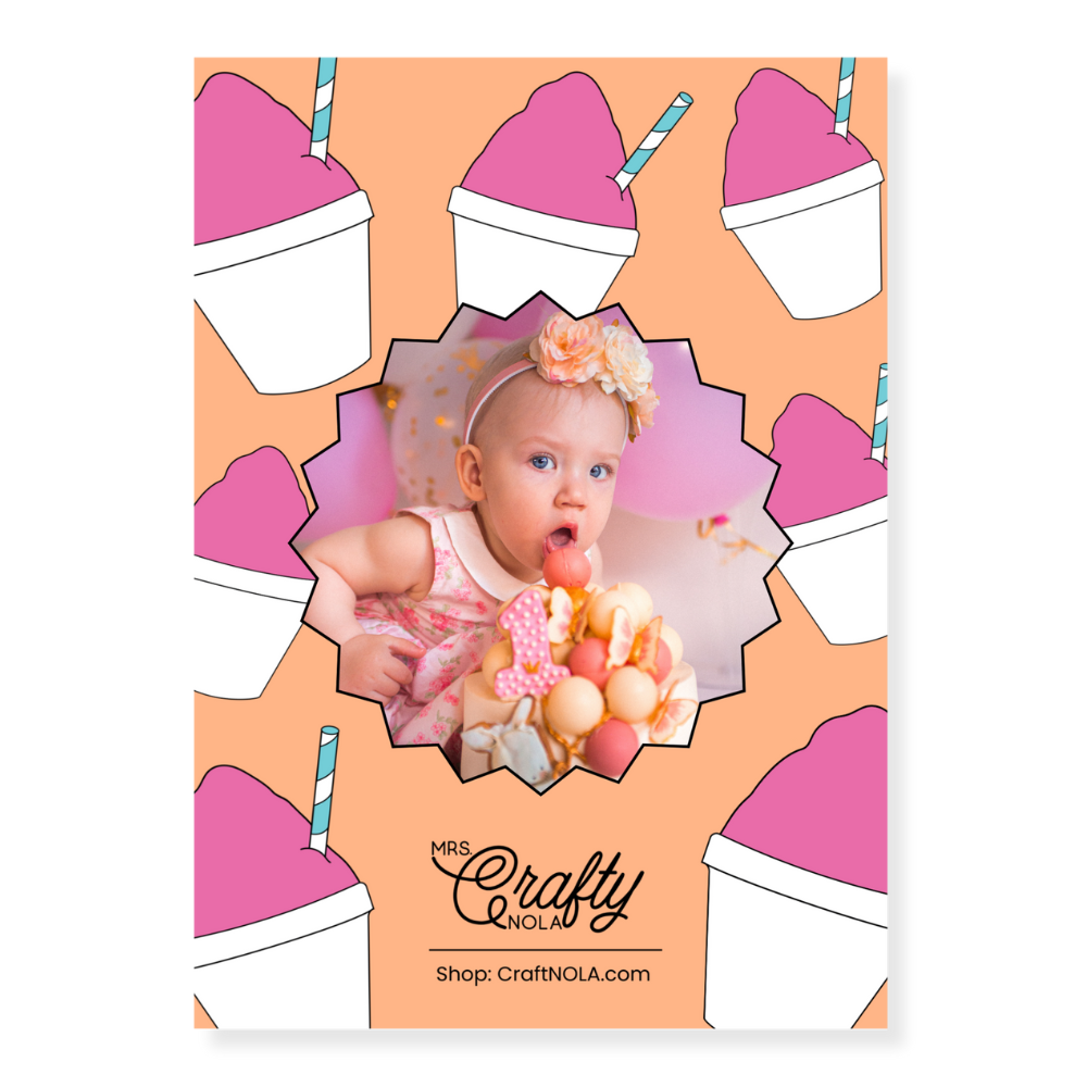 Pink and Orange Snowball Birthday Invitation - Canva Template