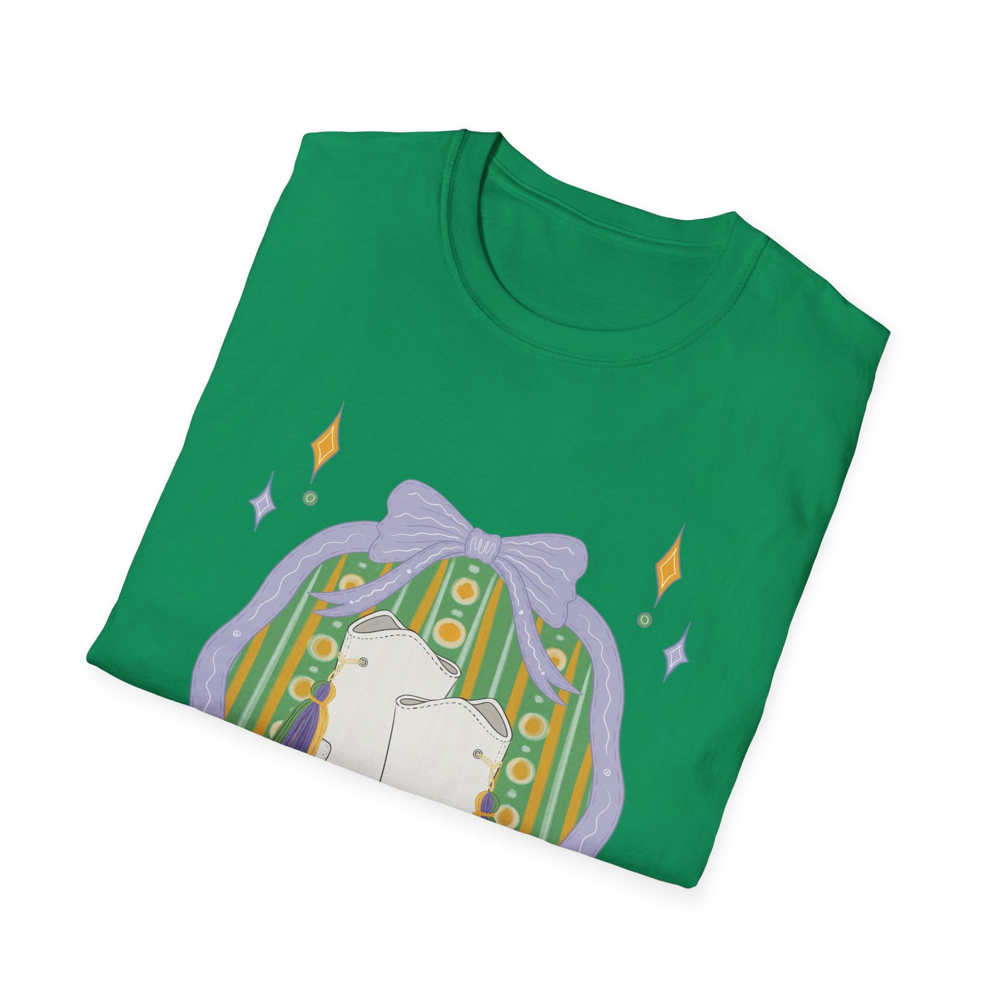 Dancing Boots Illustration T-Shirt | Retro Frame, Pastel Stars