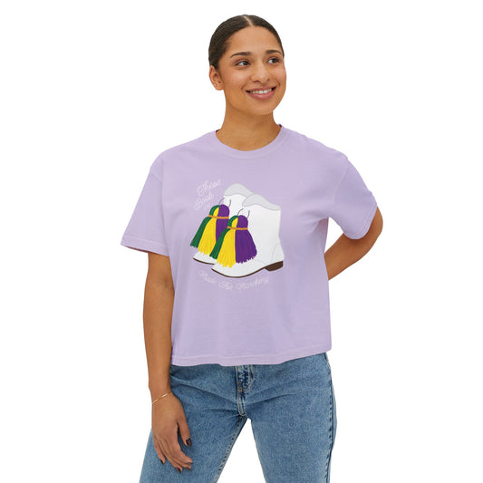 These boots are made for marching boots Women's Boxy Tee