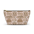 New Orleans Holiday Icons accessory pouch | streetcar fleur-de-lis dome Gingerbread pattern