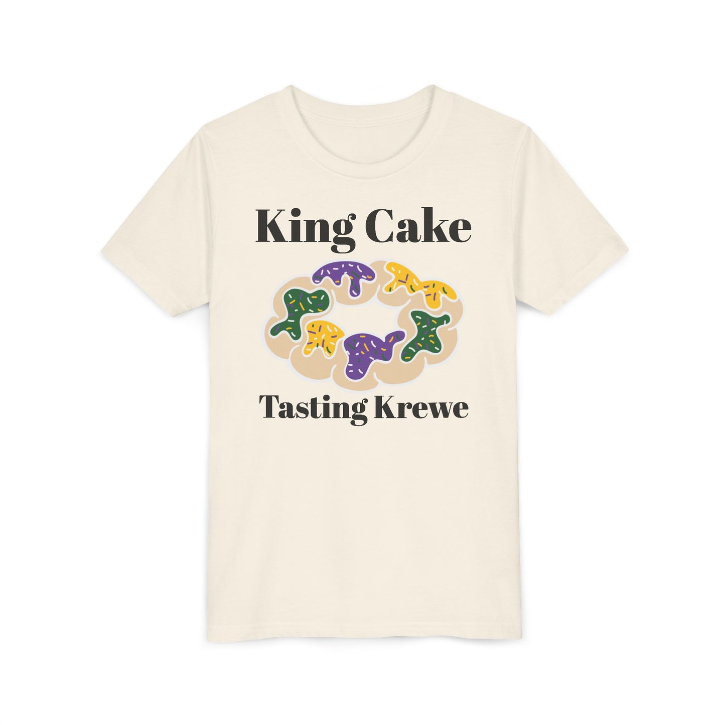 King Cake Tasting Krewe Youth Short Sleeve Tee Mardi Gras