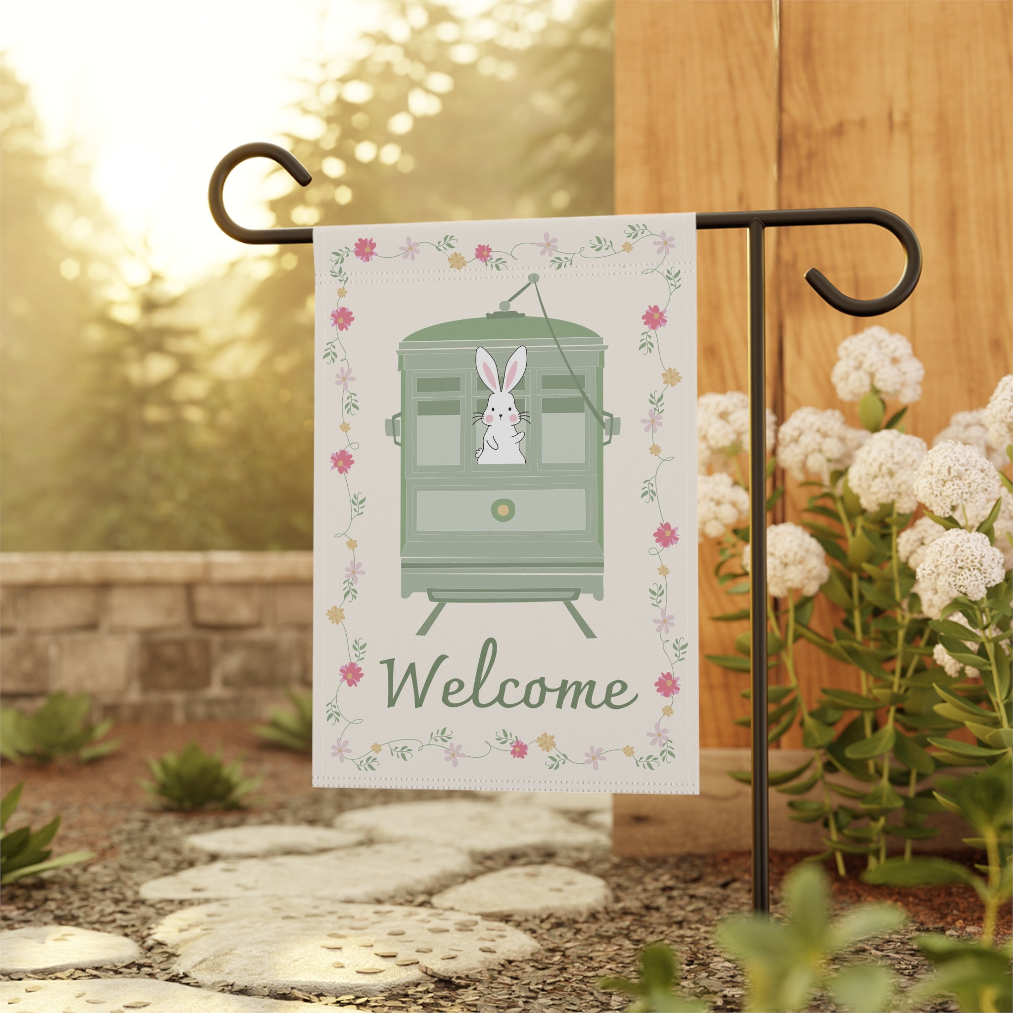 Charming Bunny Garden Banner