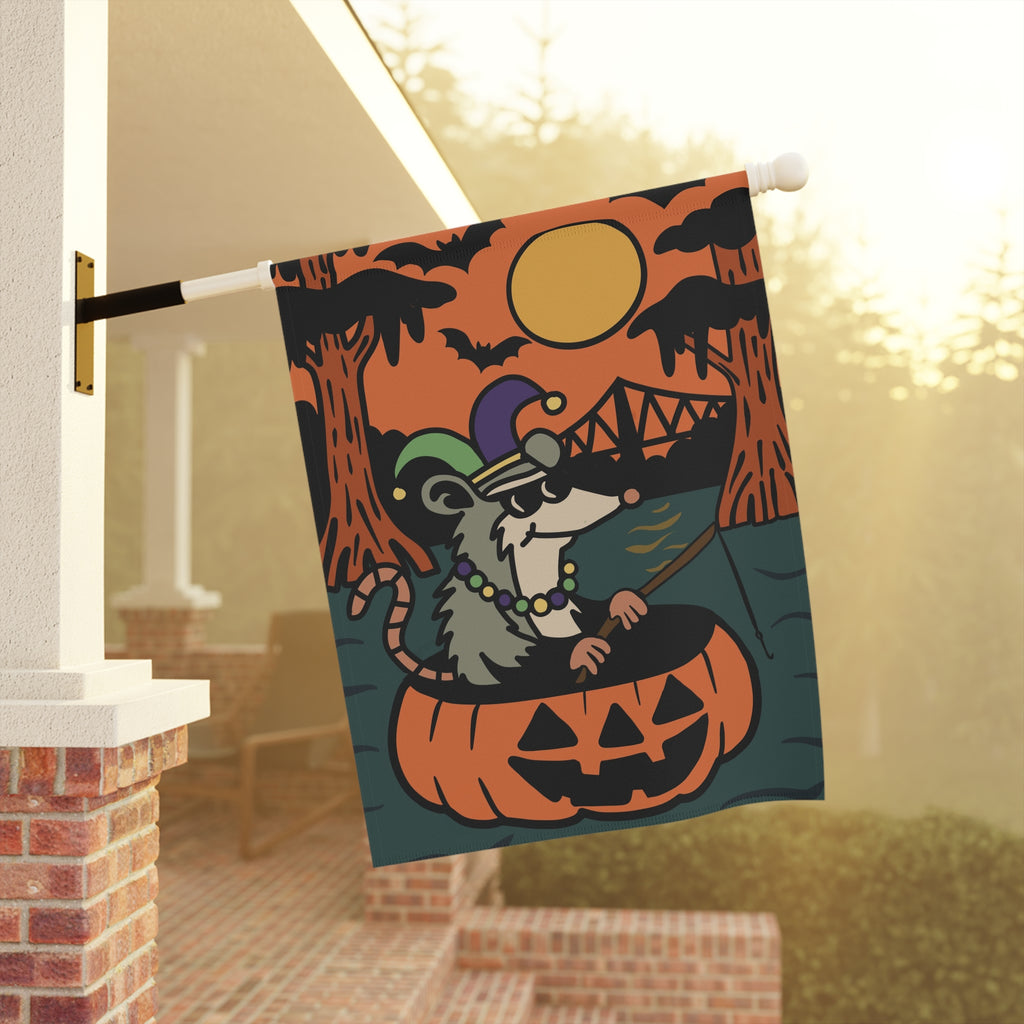 Halloween Garden Flag, Spooky Decor, Fall Outdoor Flag, Pumpkin Vibes, Unique Yard Sign, Bayou, Cajun, New Orleans