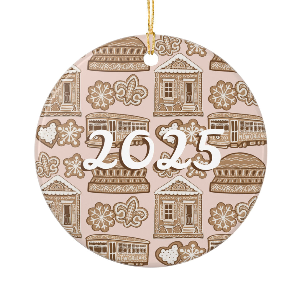 2025 New Orleans Christmas Ceramic Ornaments (2-Side Print)
