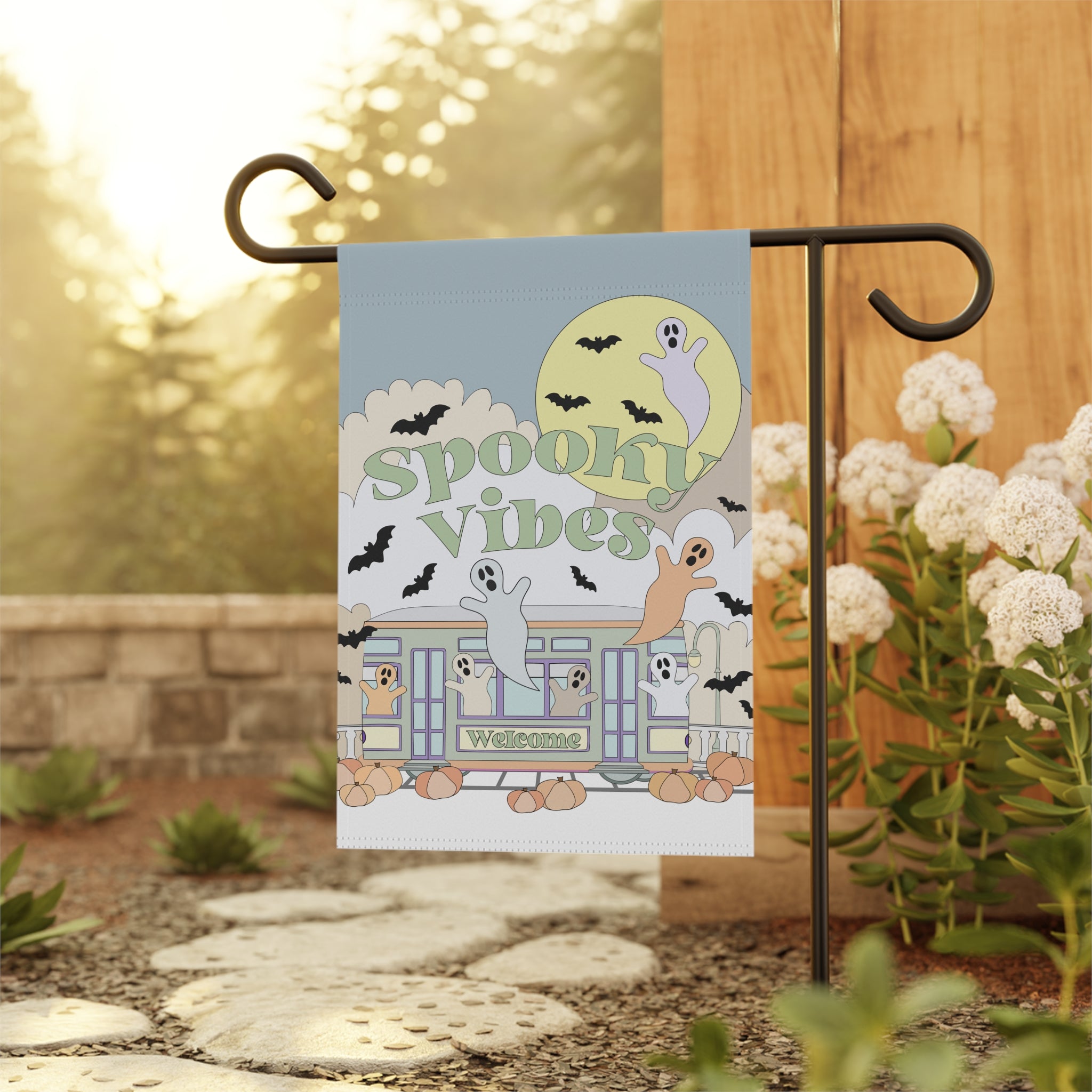 Pastel Blue New Orleans Halloween – Garden & House Banner