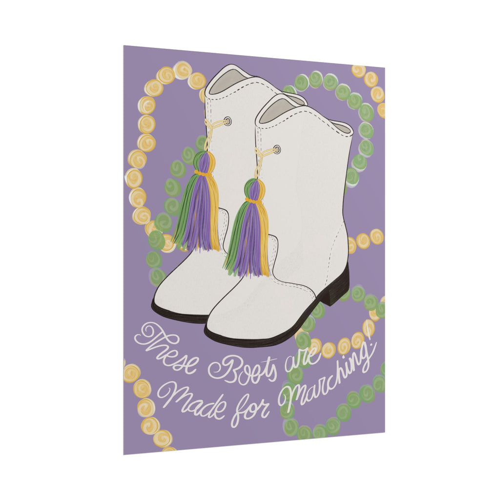 Mardi Gras Parade Boots rolled poster | These Boots Are Made for Marching poster