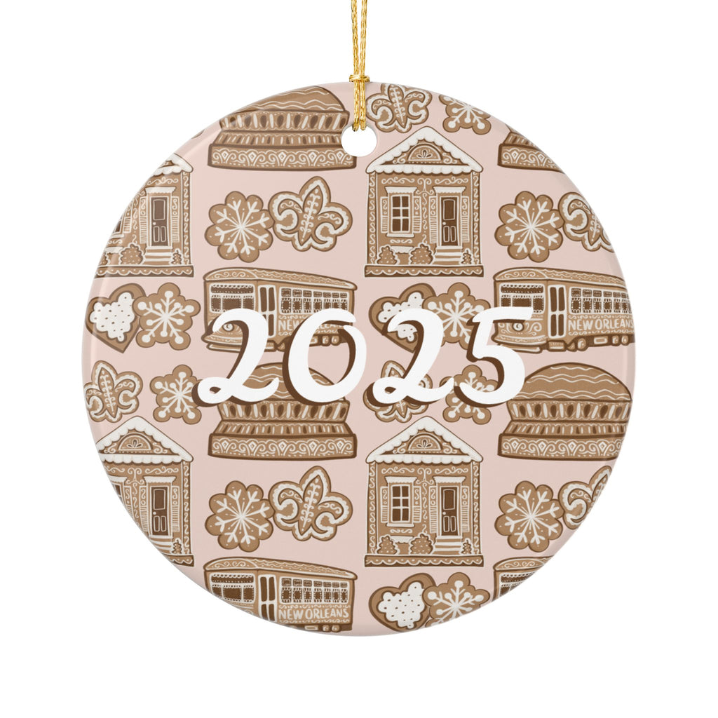 2025 New Orleans Christmas Ceramic Ornaments (2-Side Print)