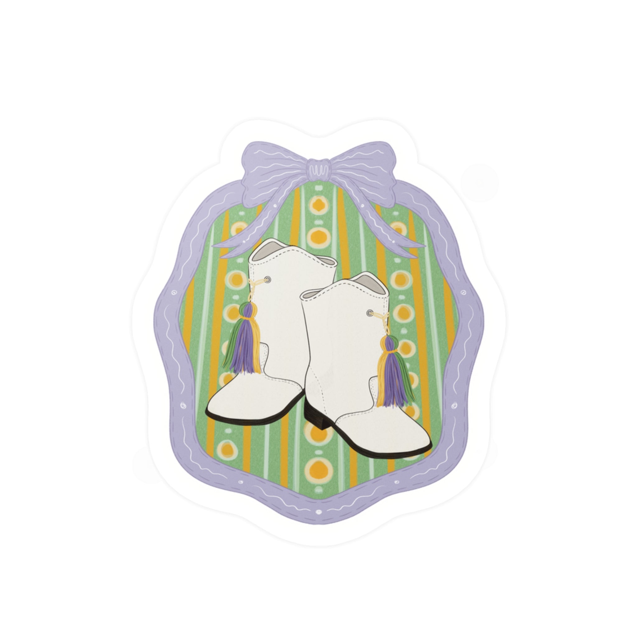 Majorette Boots Kiss-Cut Vinyl Sticker — Retro Mardi Gras Frame Décor