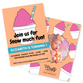 Pink and Orange Snowball Birthday Invitation - Canva Template