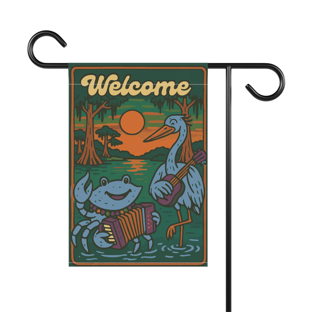 Clawdia the Blue Crab Garden Flag – Bayou Krewe Outdoor Banner