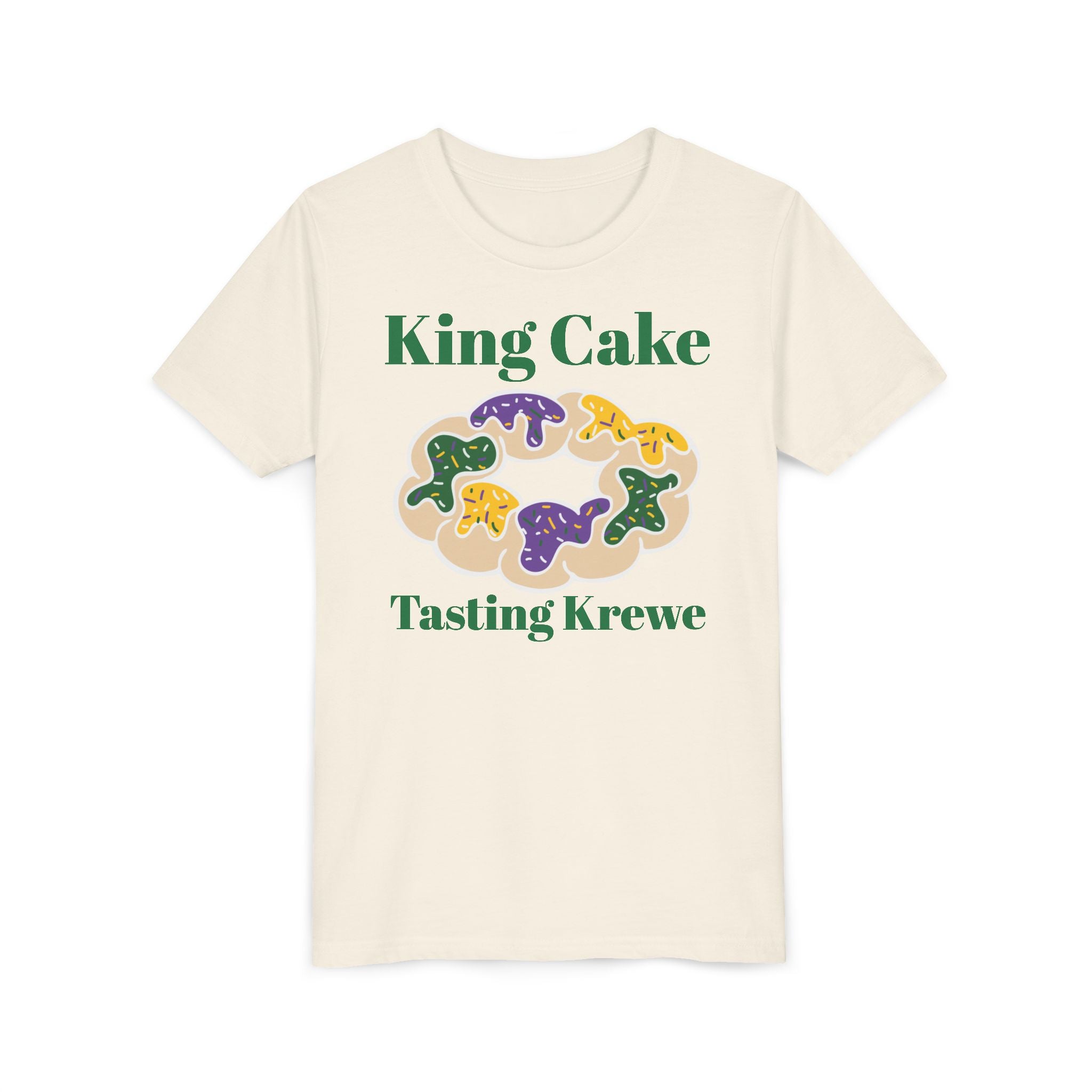 King Cake Tasting Krewe Youth Short Sleeve Tee Mardi Gras