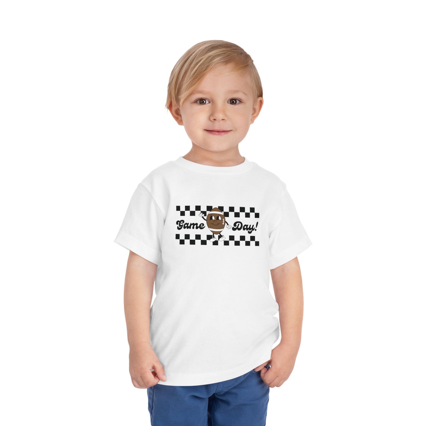 Game Day Retro Inspired Football Toddler Short Sleeve Tee