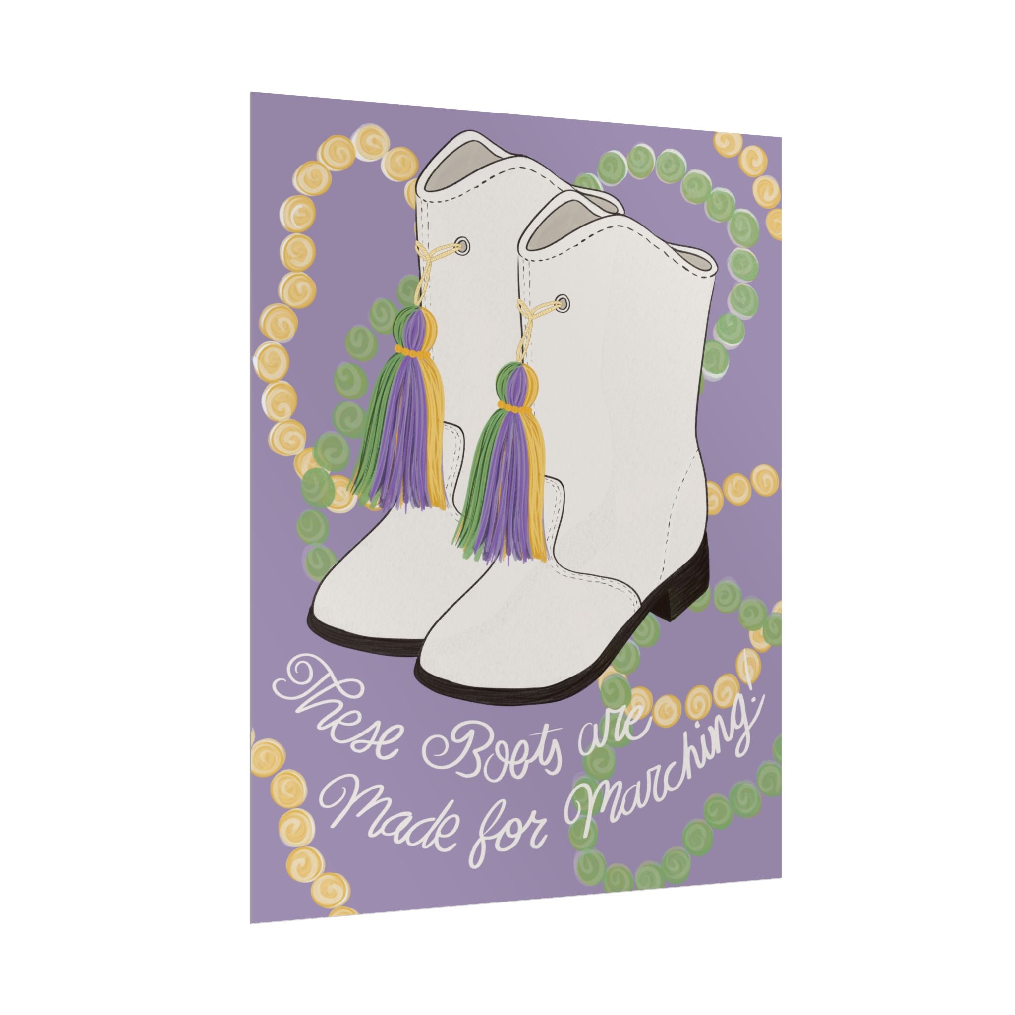 Mardi Gras Parade Boots rolled poster | These Boots Are Made for Marching poster