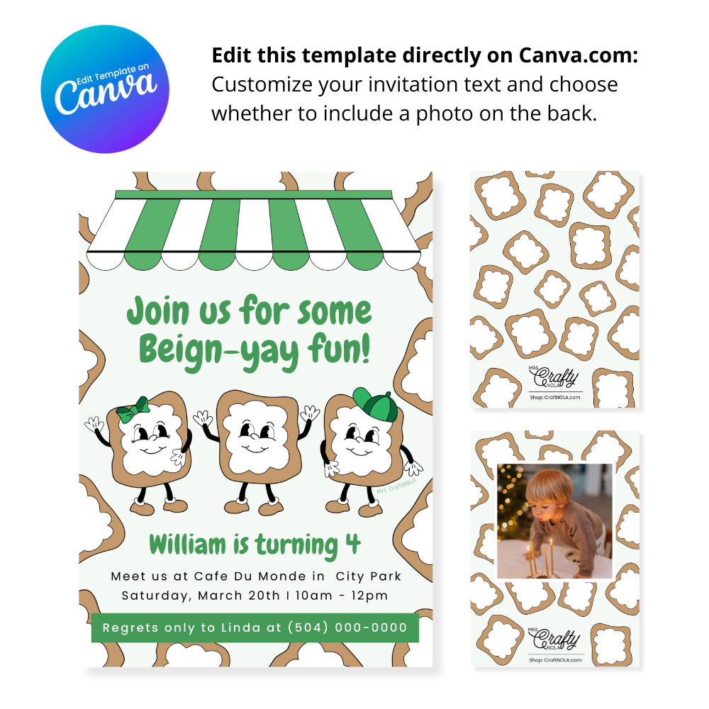 Beign-yay Birthday Invitation - Canva Template