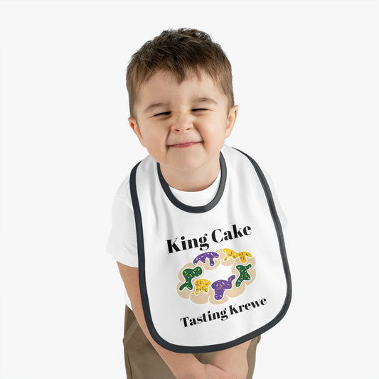 King Cake Tasting Krewe Baby Contrast Trim Jersey Bib