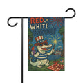 Bayou Krewe Patriotic Garden Flag – Featuring Beaux the White Gator | 4th of July Outdoor Decor