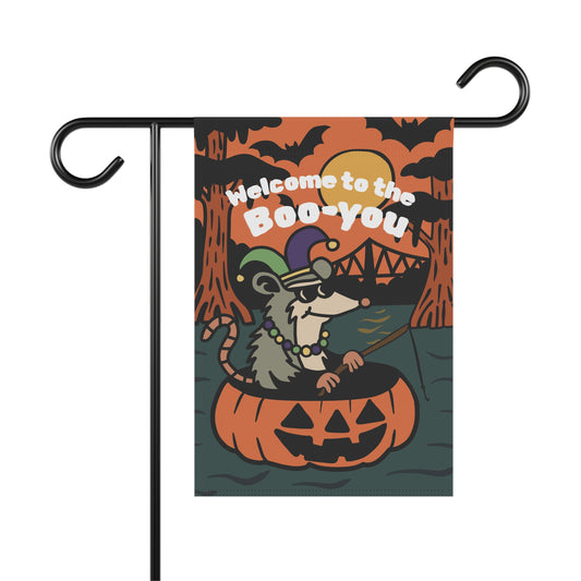 Welcome to the Boo-you, Halloween Garden Flag, Spooky Decor, Fall Outdoor Flag, Pumpkin Vibes, Unique Yard Sign, Bayou, Cajun, New Orleans
