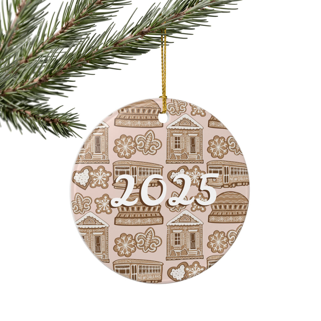 2025 New Orleans Christmas Ceramic Ornaments (2-Side Print)