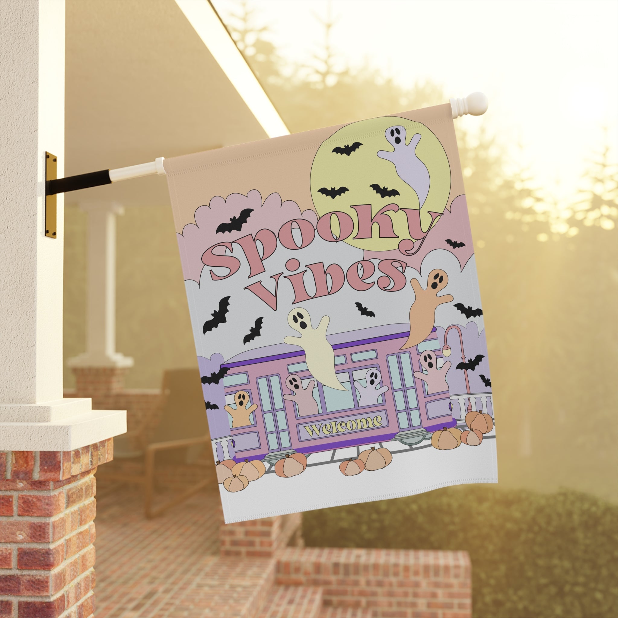 Pastel Pink New Orleans Halloween – Garden & House Banner