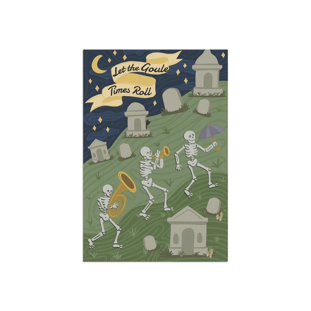 Banner, New Orleans Cemetery Skeletons, Goule Times Roll, Halloween Outdoor Decor, Gothic House Flag, Halloween Party Decor, Halloween