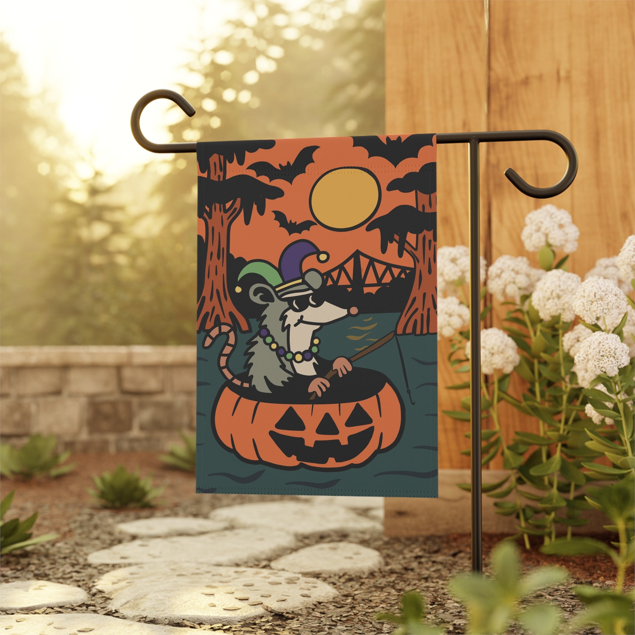 Halloween Garden Flag, Spooky Decor, Fall Outdoor Flag, Pumpkin Vibes, Unique Yard Sign, Bayou, Cajun, New Orleans