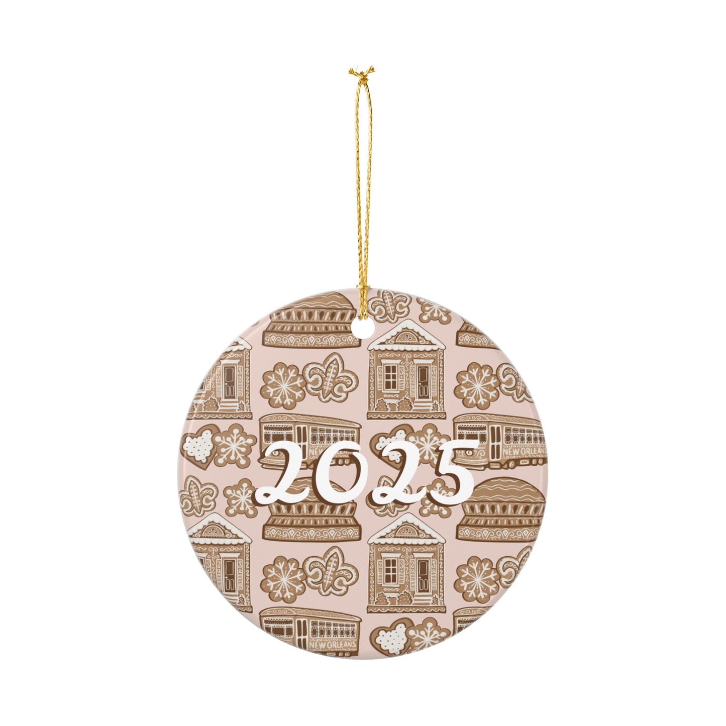 2025 New Orleans Christmas Ceramic Ornaments (2-Side Print)