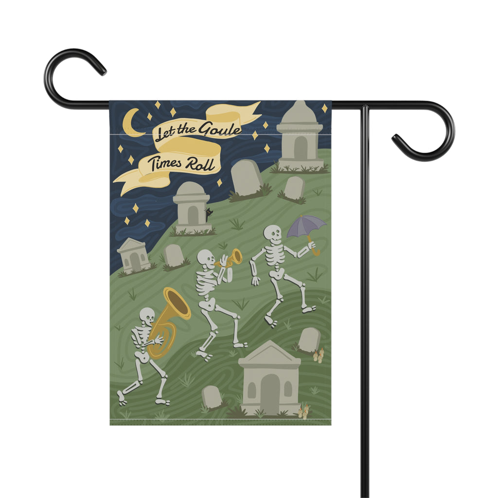 Banner, New Orleans Cemetery Skeletons, Goule Times Roll, Halloween Outdoor Decor, Gothic House Flag, Halloween Party Decor, Halloween
