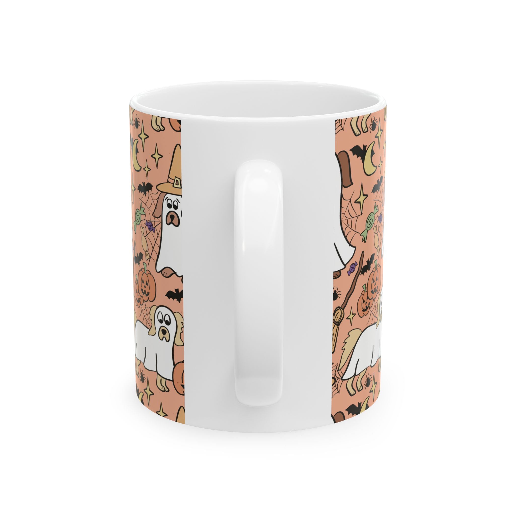 Halloween Dog-Themed Ceramic Mug, Perfect for Spooky Season, Dog Lovers, Halloween Decor, Coffee Cup, Pet Gifts