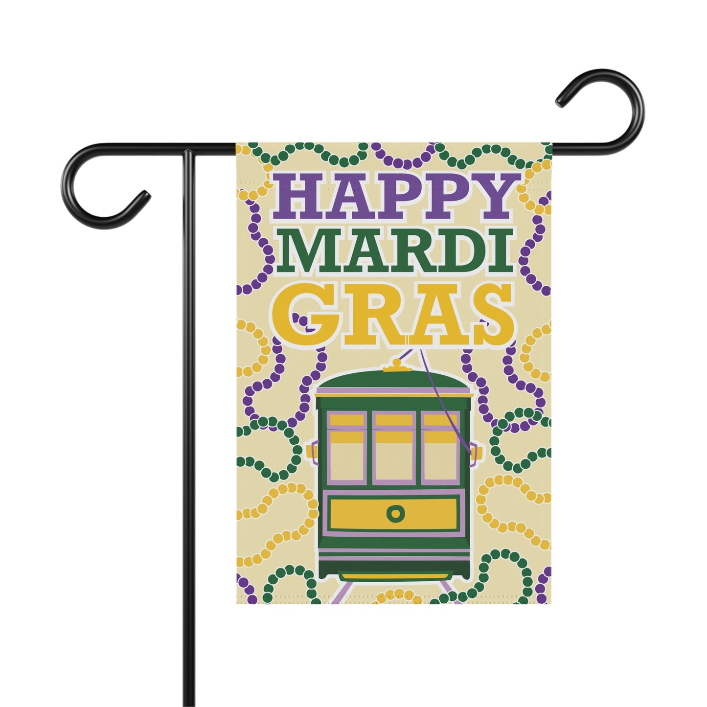 Happy Mardi Gras Garden & House Banner Street Car