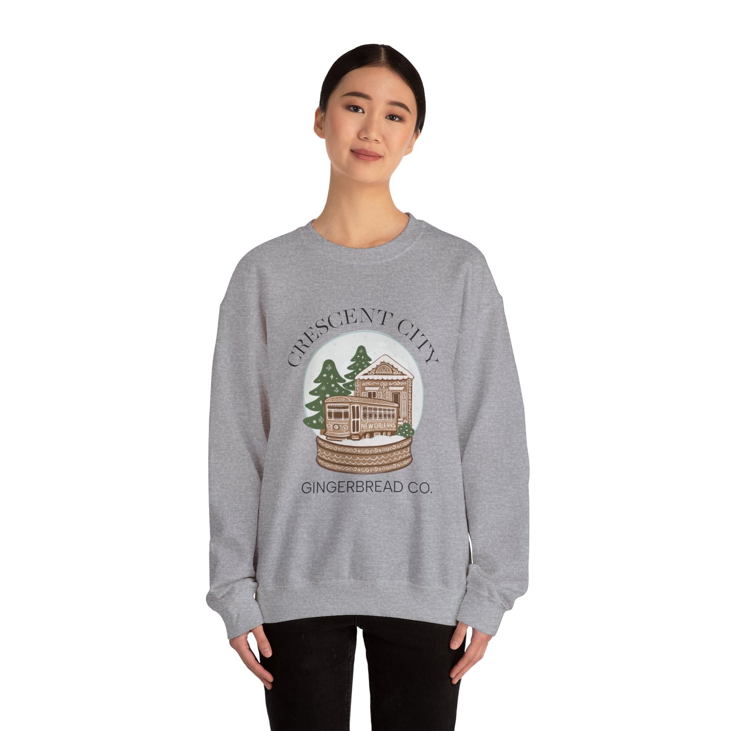 Snow Globe Street Car Crescent City Sweatshirt | Cozy Winter Lodge Crewneck