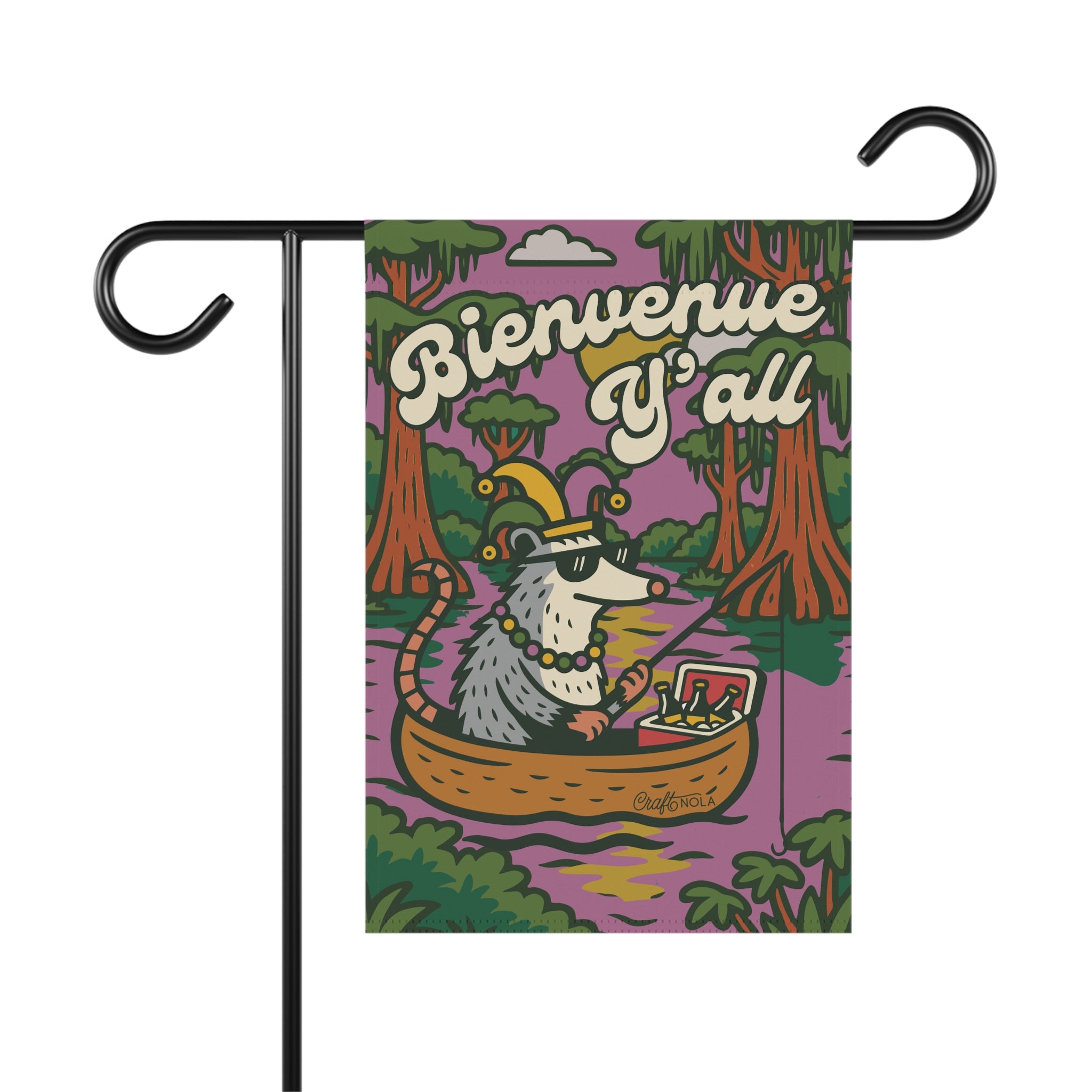 Cajun Possum Garden Banner, Festive Outdoor Decor, Bienvenue, Summer Home Decoration, possum Design, Bayou Krewe Collection