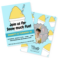 Blue and Yellow Snowball Birthday Invitation - Canva Template