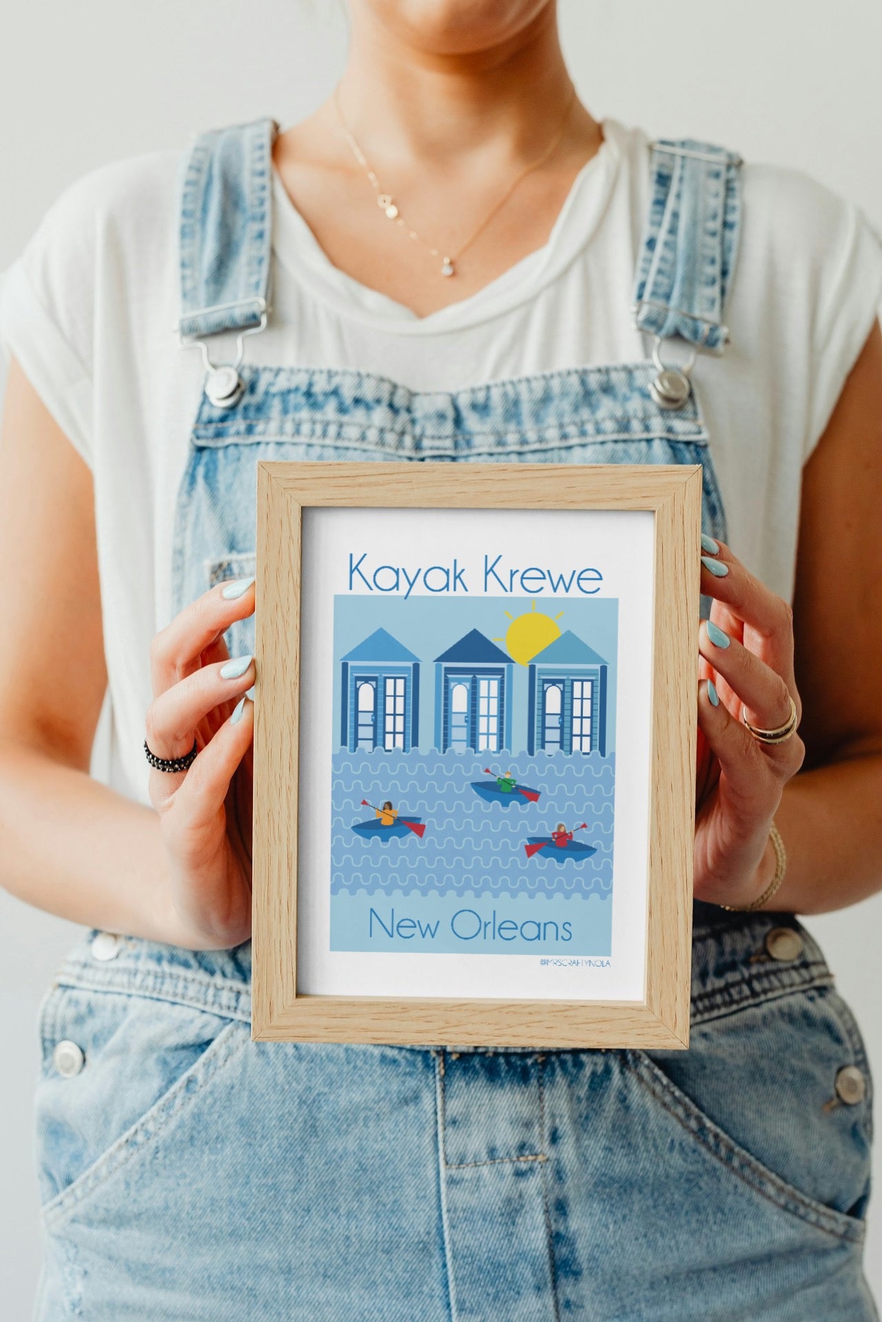 Kayak Krew Poster – Humorous New Orleans wall art print featuring cartoon kayakers by local artist