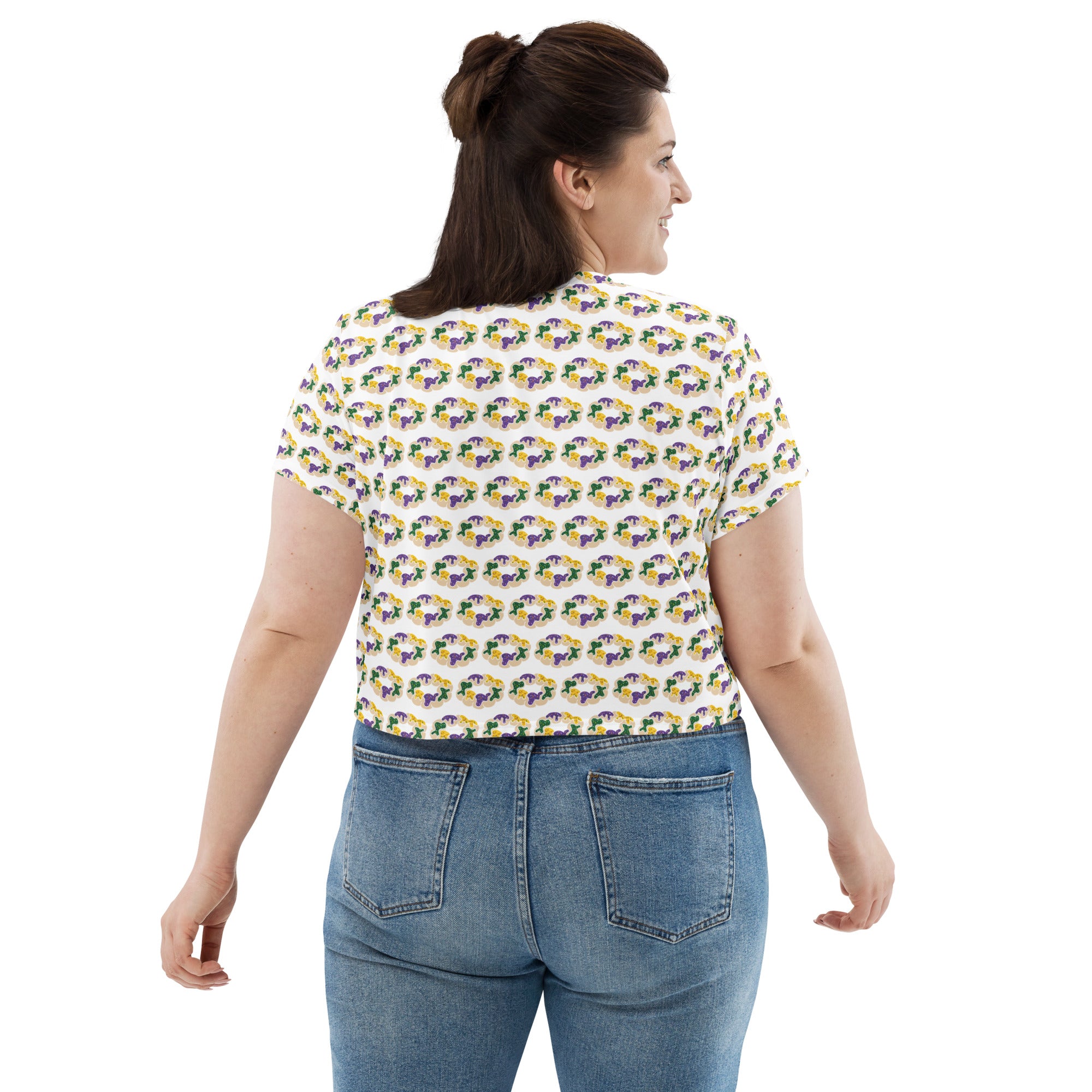 King Cake All-Over Print Crop Tee
