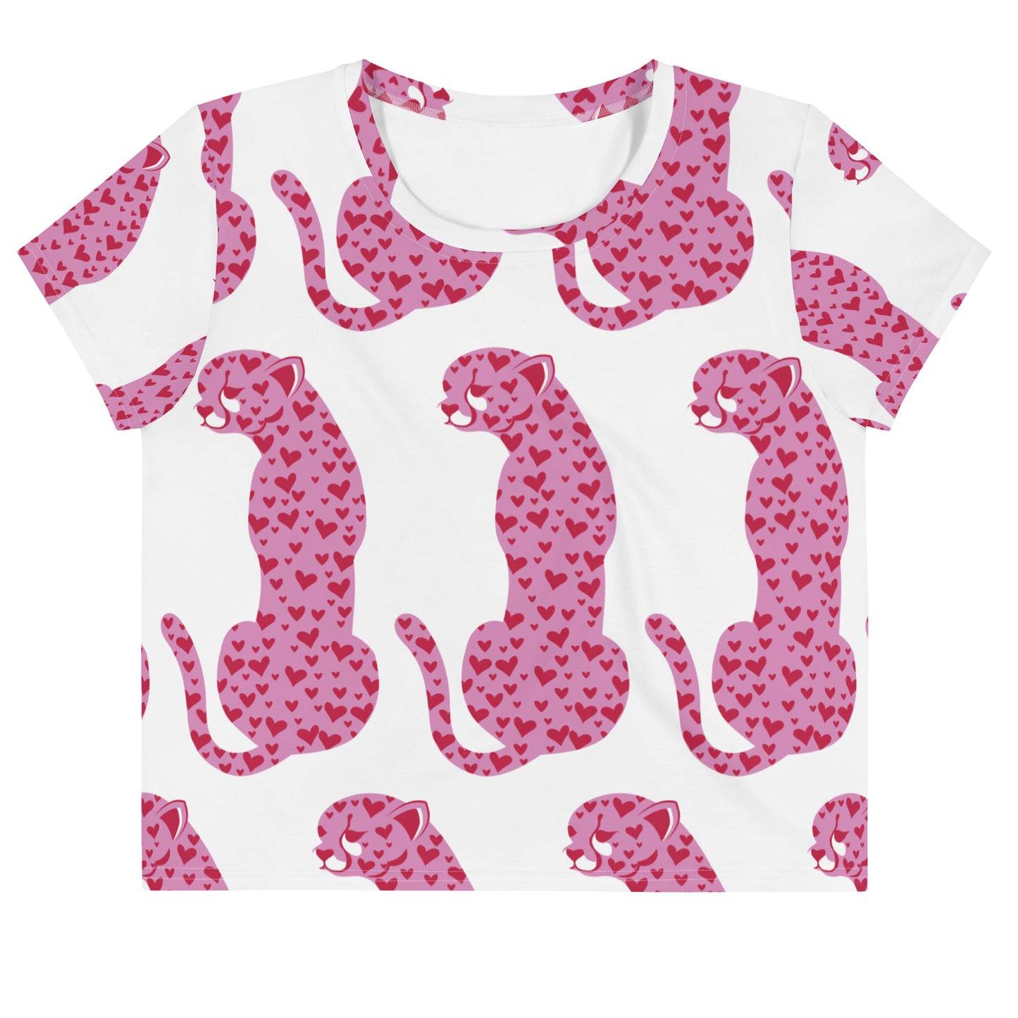 Pink Cheetah All-Over Print Crop Tee