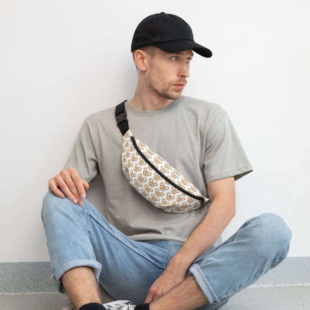 Salty Pretzel Fanny Pack - CraftNOLA Fanny Pack - Brown and White
