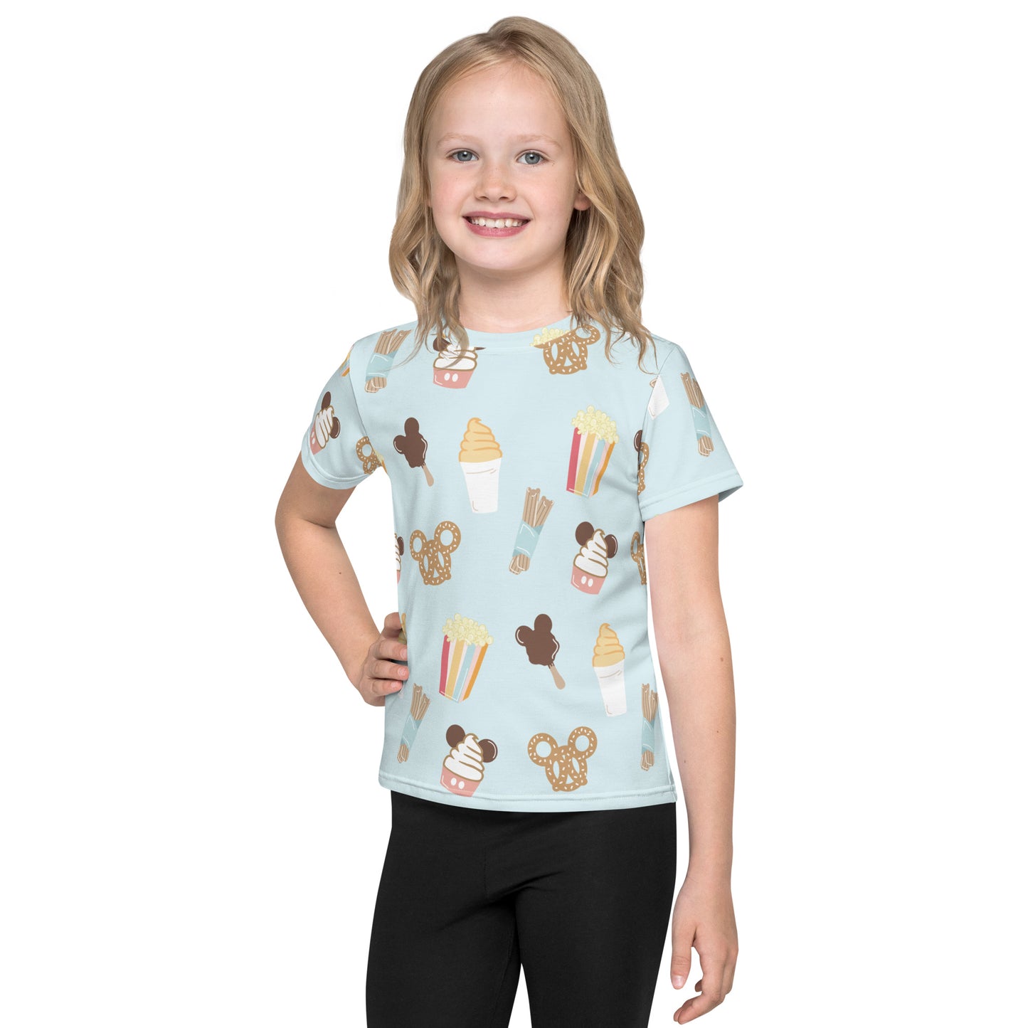 Here for the snacks Kids crew neck all over print t-shirt - CraftNOLA