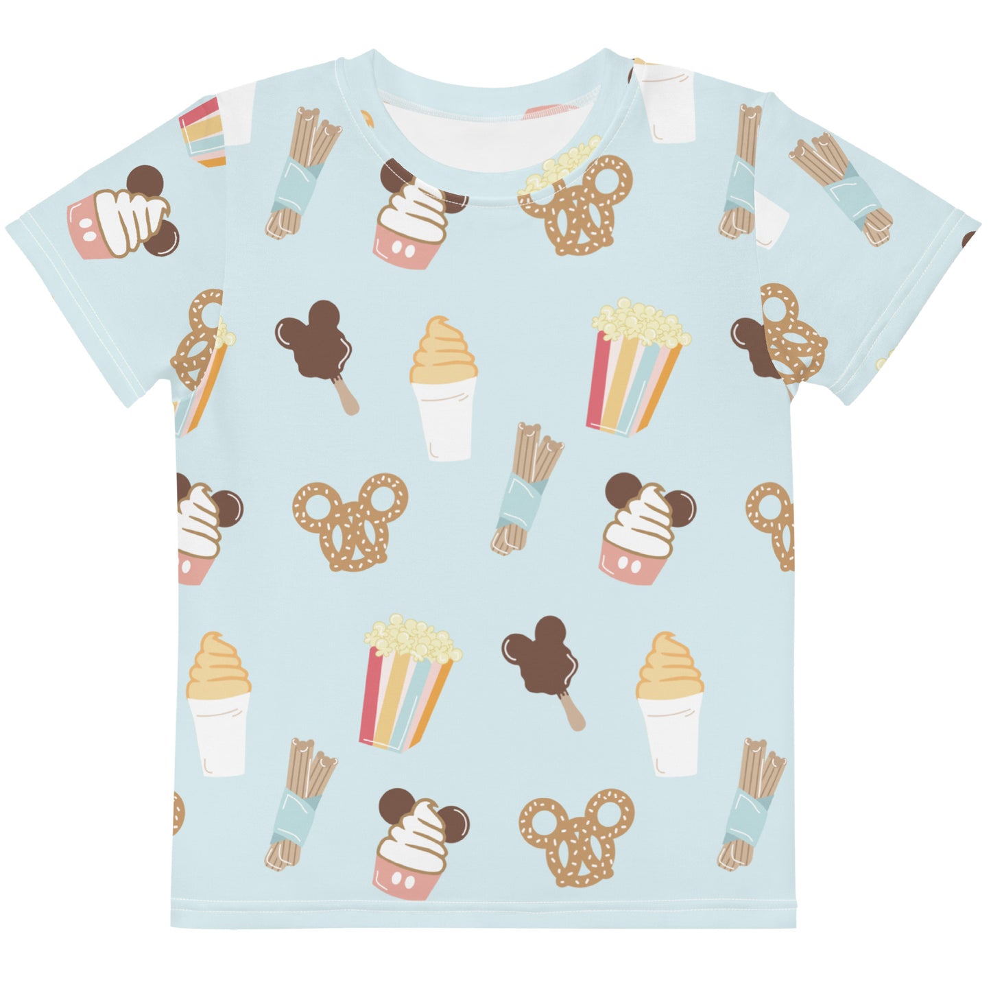 Here for the snacks Kids crew neck all over print t-shirt - CraftNOLA