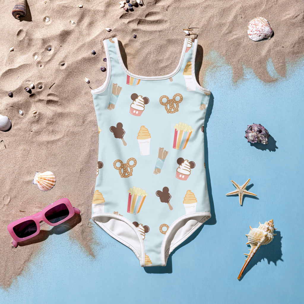 Here for the snacks All-Over Print Kids Swimsuit