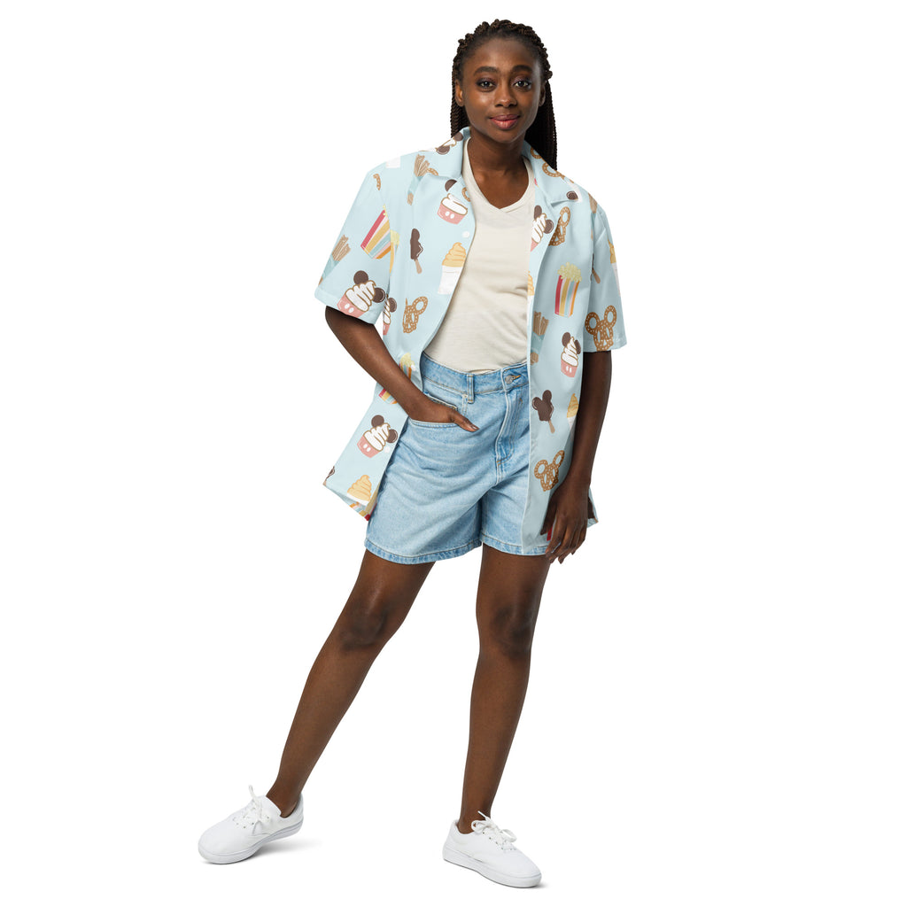 Here for the Snacks - Unisex button shirt CraftNOLA